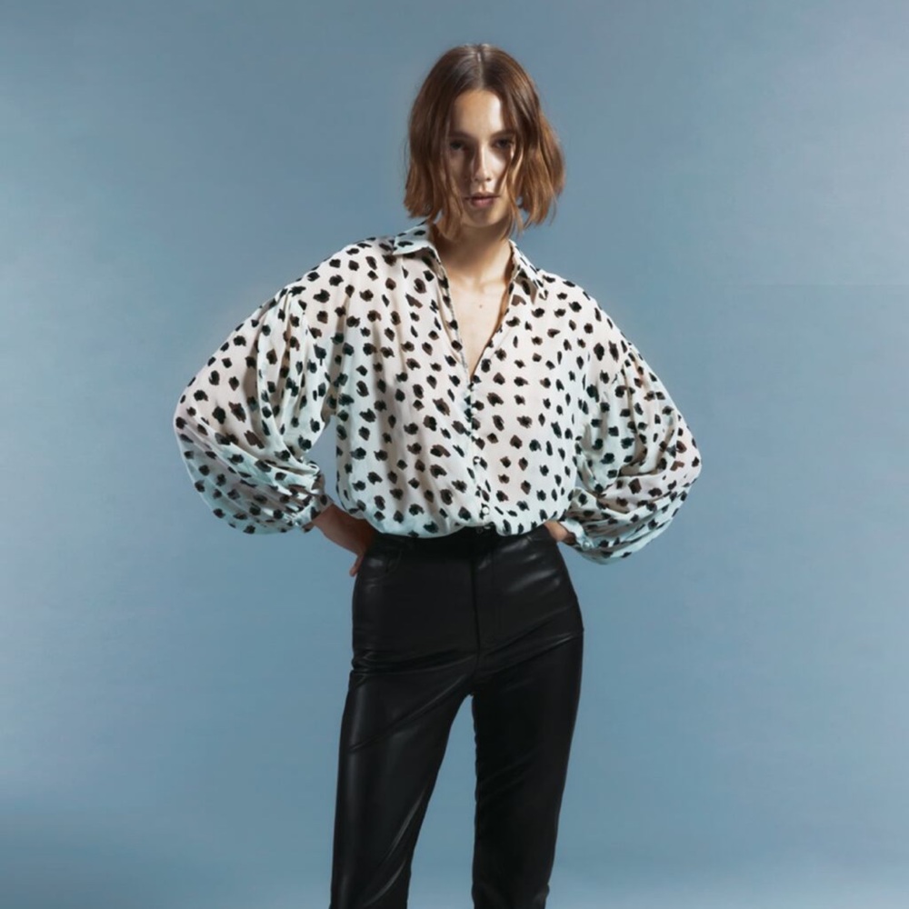 Animal print button up shirt